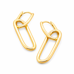 9ct Yellow Gold Paperclip Drop Earrrings