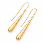 9ct Yellow Gold Trumpet Shaped Drop Earrings