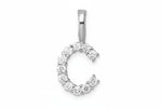 9ct White Gold Initial C Slider