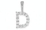 9ct White Gold Initial D Slider