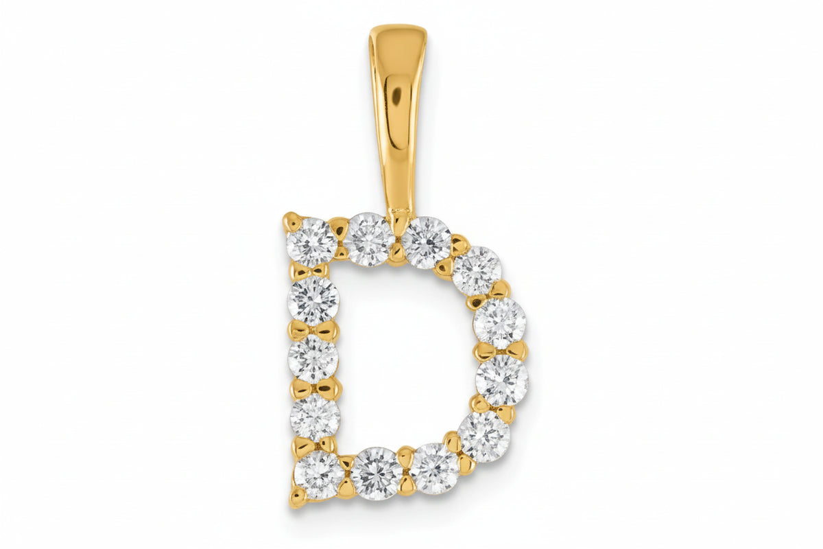 9ct Yellow Gold Initial D Slider