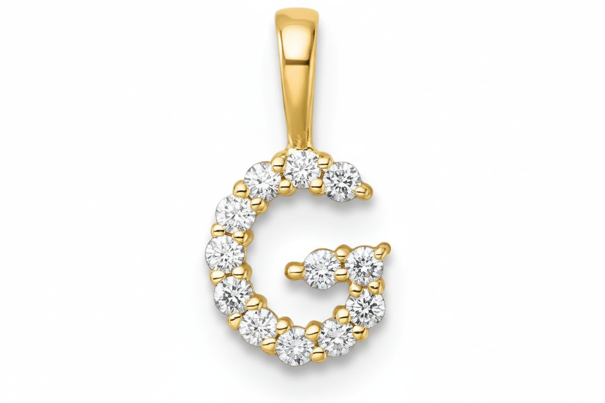 9ct Yellow Gold Initial G Slider