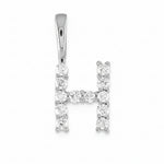 9ct White Gold Initial H Slider