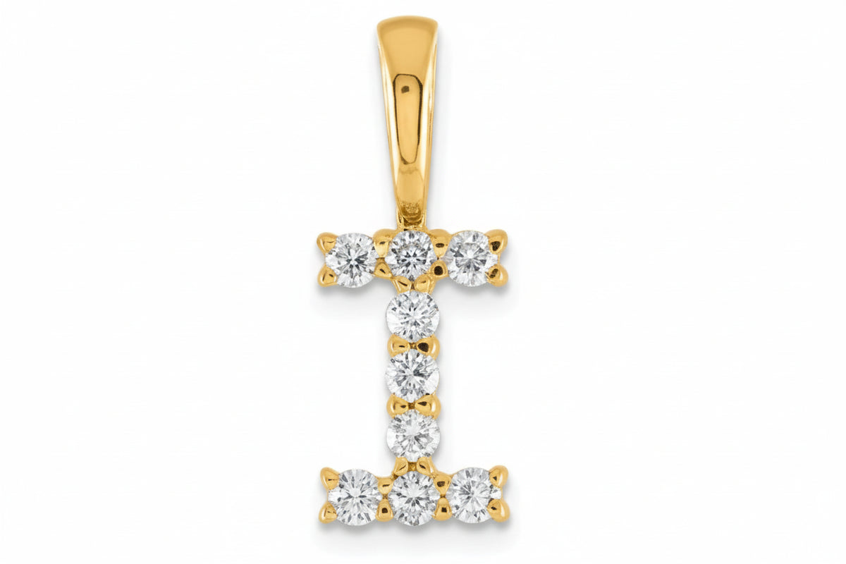 9ct Yellow Gold Initial I Slider