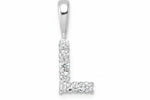 9ct White Gold Initial L Slider