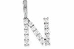 9ct White Gold Initial N Slider