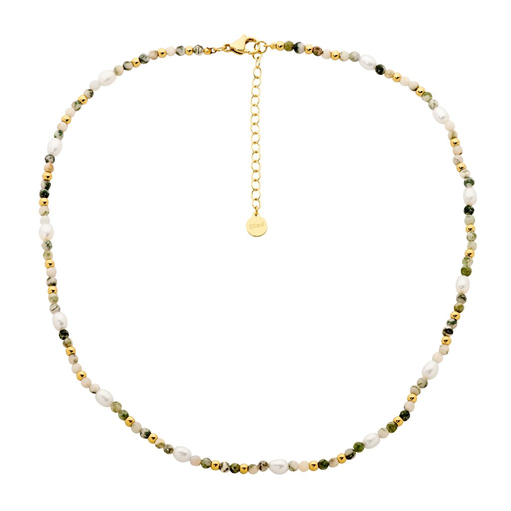 Tree Agate and Freshwater Pearls Necklace-Sp133