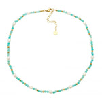 Amazonite and Freshwater Pearl Necklace-SP135