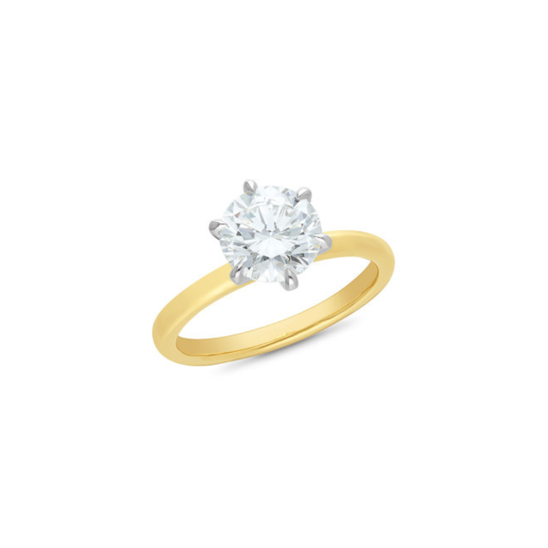 18ct Yellow & White Gold 2.00ct Diamond Solitaire Engagement Ring
