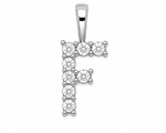 9ct White Gold 0.13ct Initial Diamond Pendants