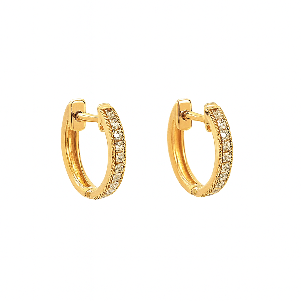 18ct Yellow Gold Diamond Huggies