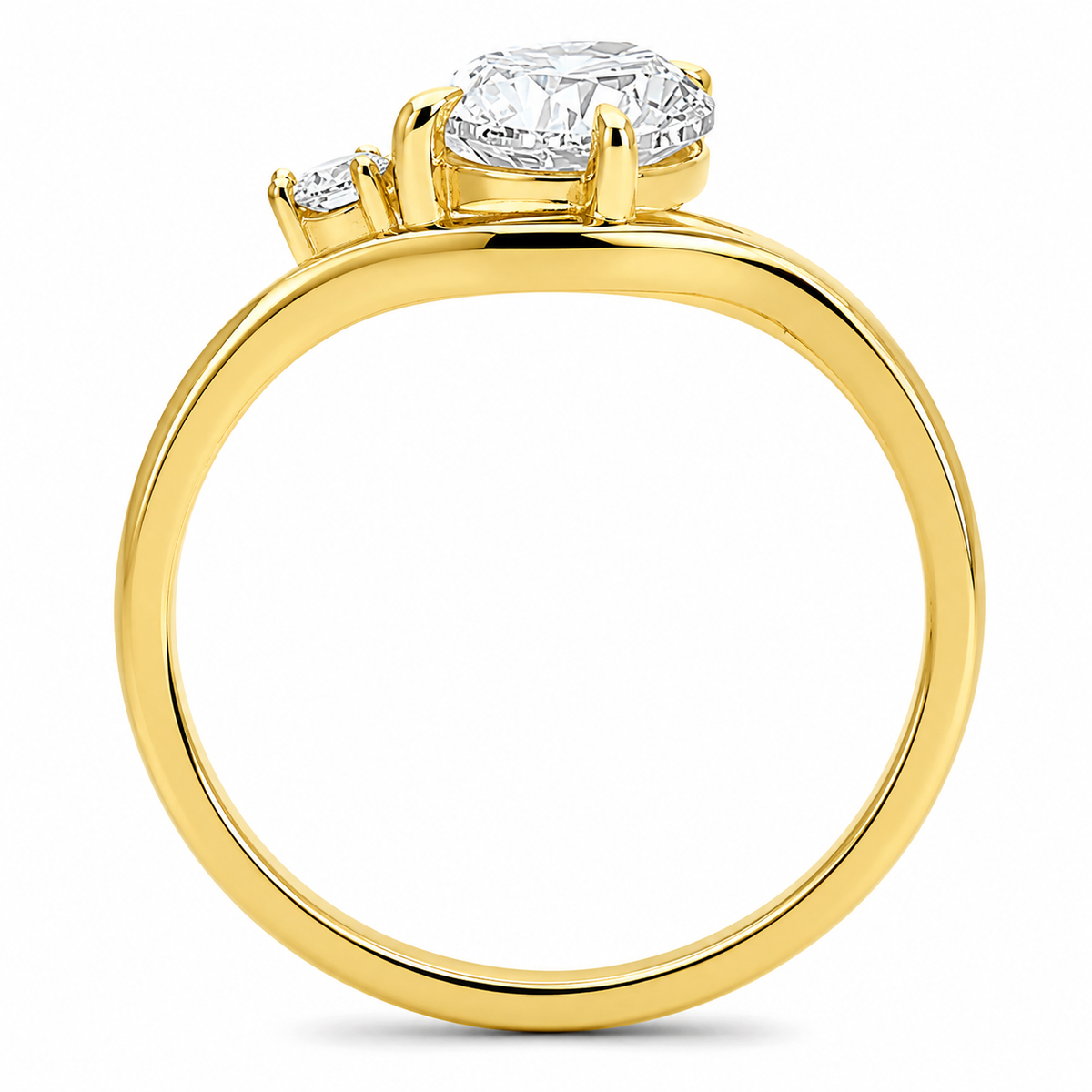 18ct Yellow Gold Pear & Brilliant Two Diamond Engagement Ring