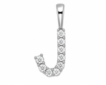 9ct White Gold 0.13ct Initial Diamond Pendants