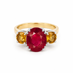Rubelite & Citrine Dress Ring