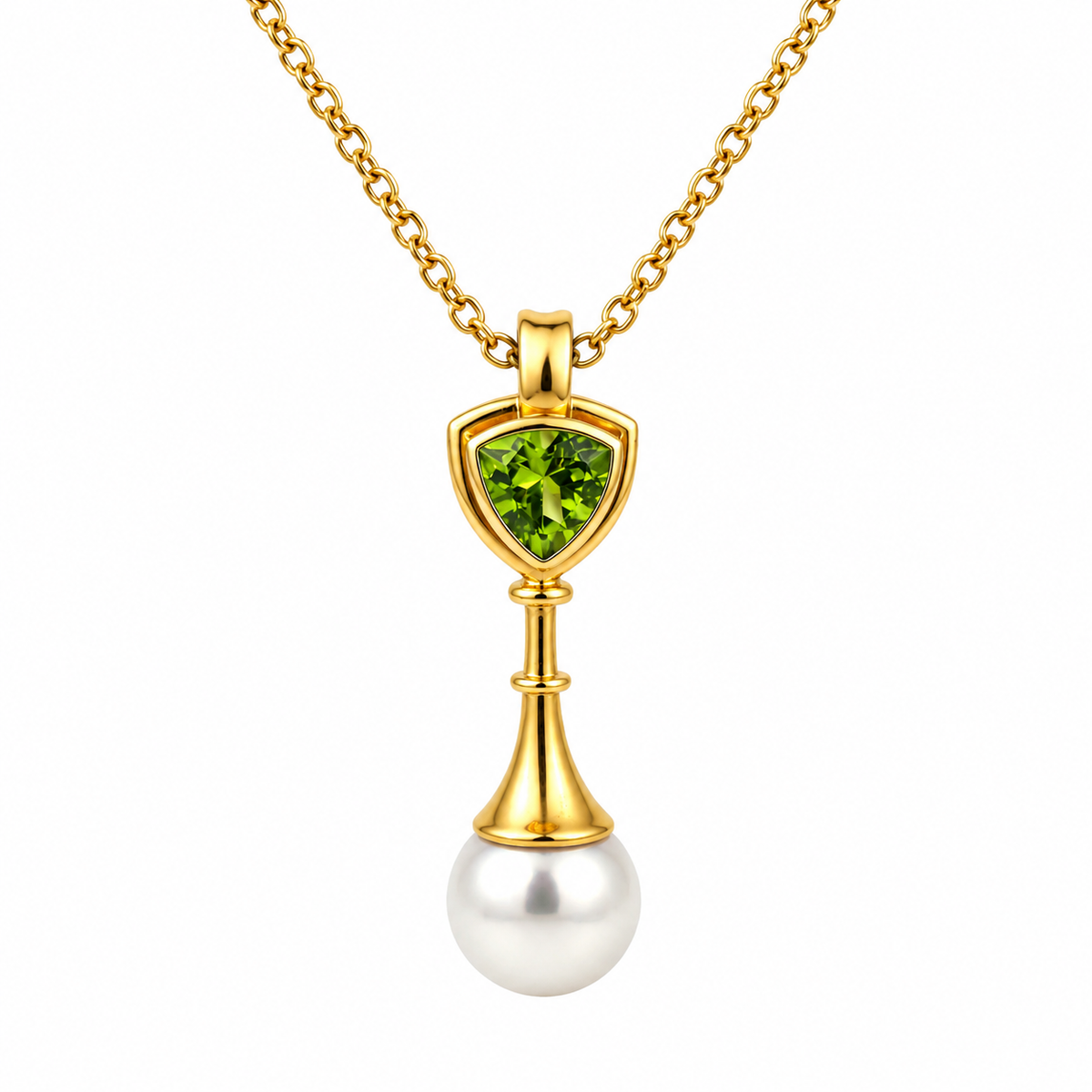 Peridot and Pearl Pendant