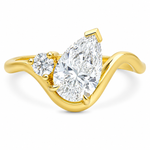 18ct Yellow Gold Pear & Brilliant Two Diamond Engagement Ring