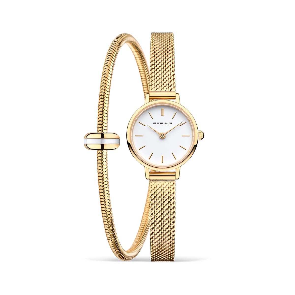 Bering Classic Polished Gold Watch & Matching Charm Bracelet - Markbridge Jewellers