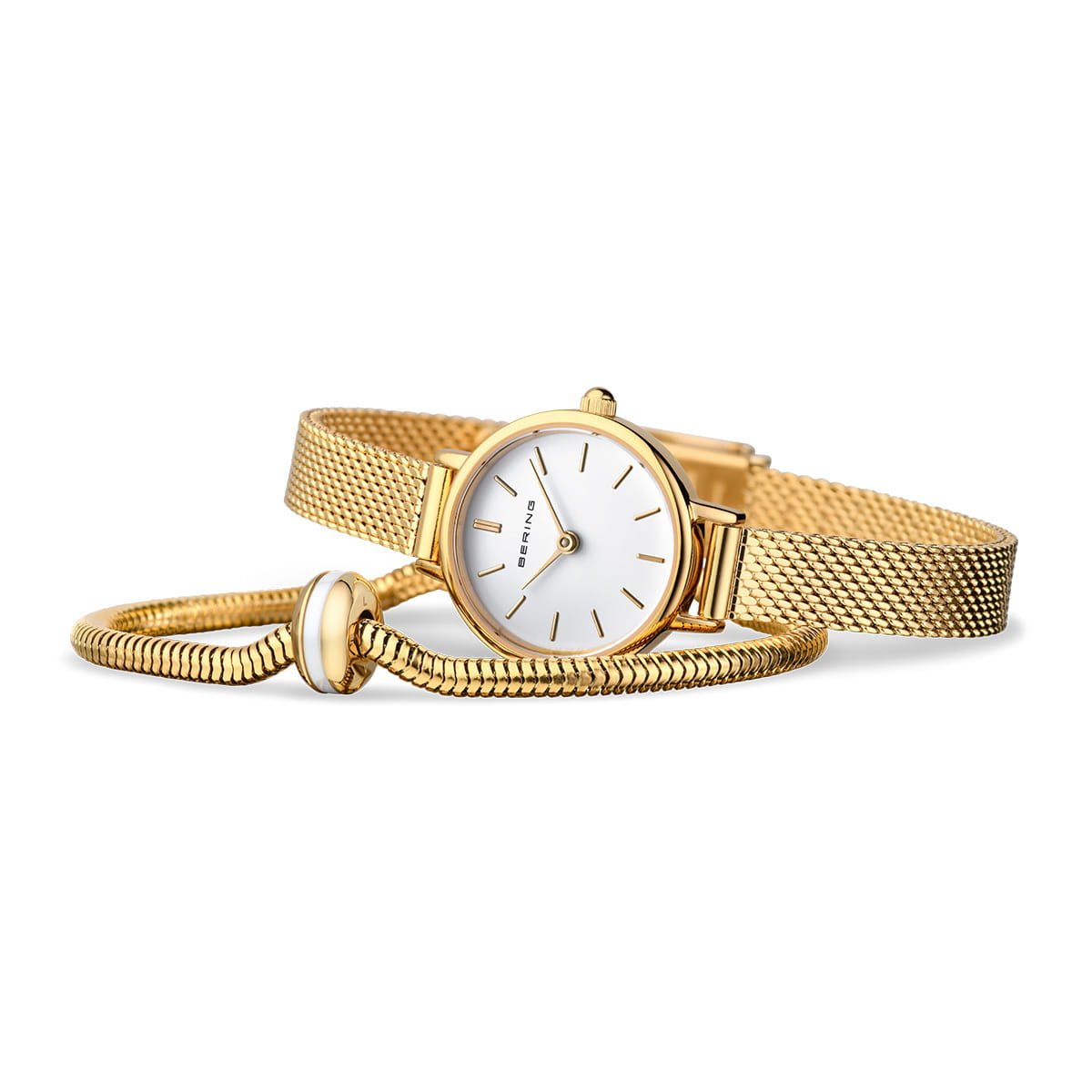 Bering Classic Polished Gold Watch & Matching Charm Bracelet - Markbridge Jewellers