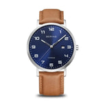 Bering Titanium Brushed Silver & Blue Men's Watch - Markbridge Jewellers