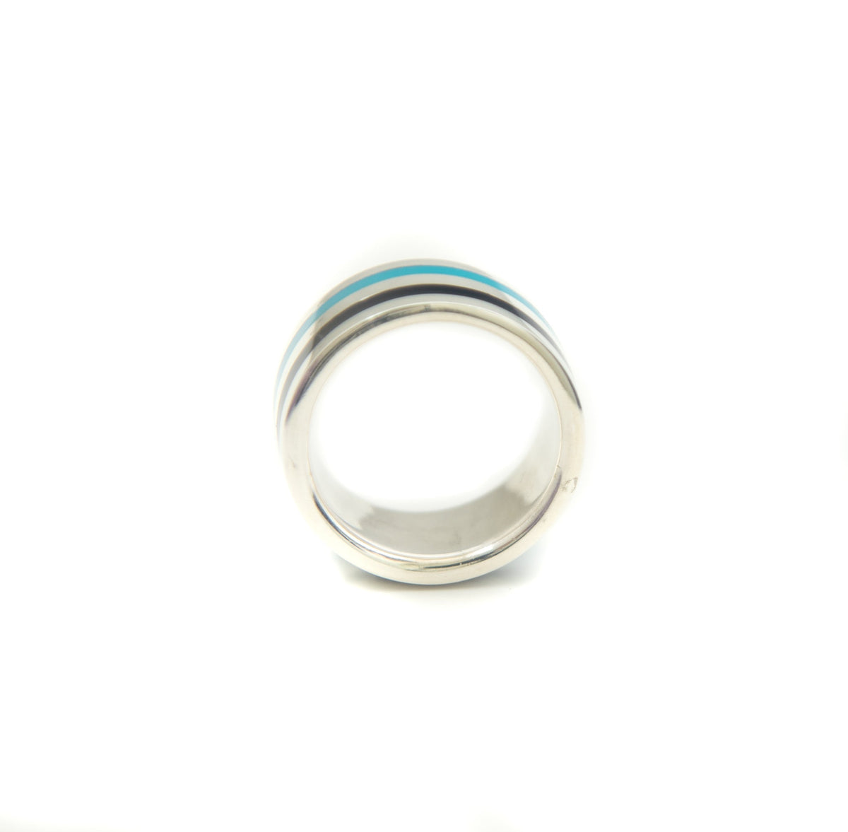 Blue & Black Striped Ring - Markbridge Jewellers