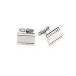 Brushed & Polished Stainless Steel Rectangle Cufflinks - Markbridge Jewellers