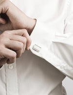 Brushed & Polished Stainless Steel Rectangle Cufflinks - Markbridge Jewellers