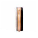 Brushed Stainless Steel & Ion Plated Rose Gold & Gun Metal Ring - Markbridge Jewellers