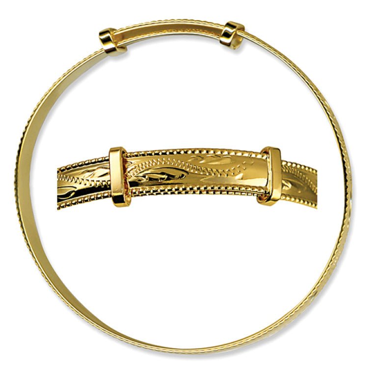 Child Rope Edge Engraved Expanding Bangle - Markbridge Jewellers
