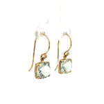 Cushion Cut Green Amethyst Earrings - Markbridge Jewellers