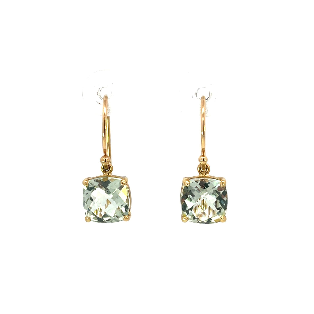 Cushion Cut Green Amethyst Earrings - Markbridge Jewellers