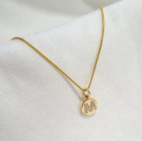 9ct Gold Diamond Cluster Initial Pendant