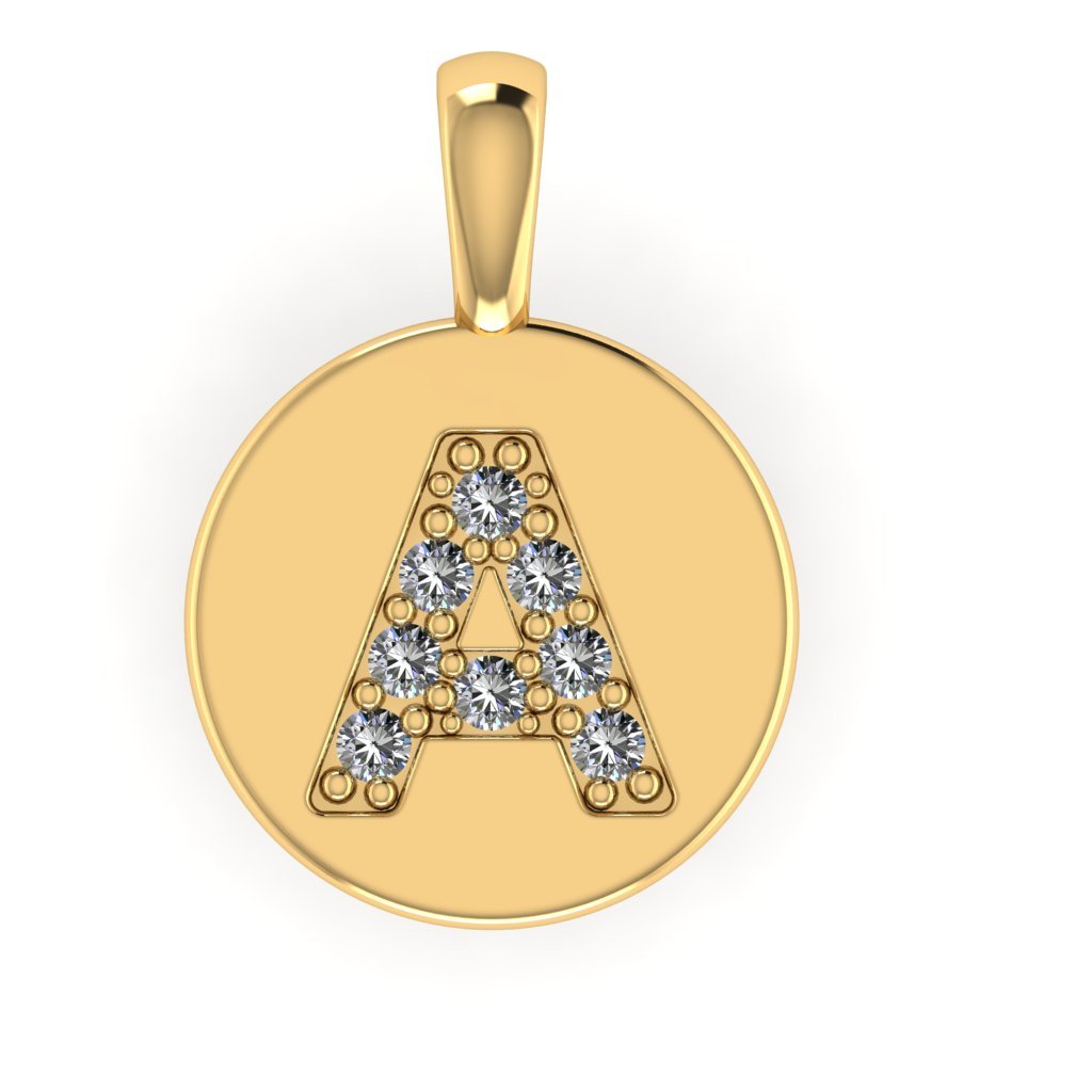 9ct Gold Diamond Cluster Initial Pendant