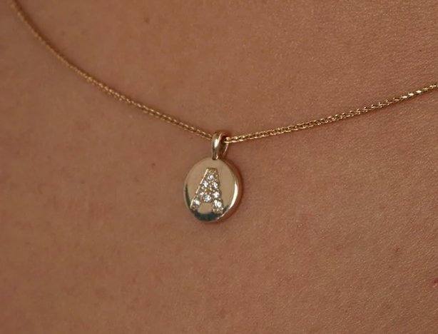 9ct Gold Diamond Cluster Initial Pendant