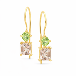 Yellow Gold Morganite & Peridot Earrings