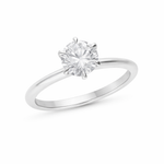18ct White Gold 1.00ct Round Brilliant Cut Diamond Solitaire Engagement Ring
