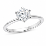 18ct White Gold 1.00ct Round Brilliant Cut Diamond Solitaire Engagement Ring