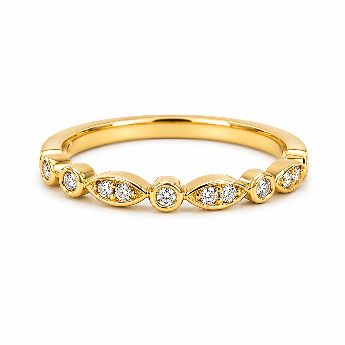 18ct Yellow Gold & Diamond Dress Band