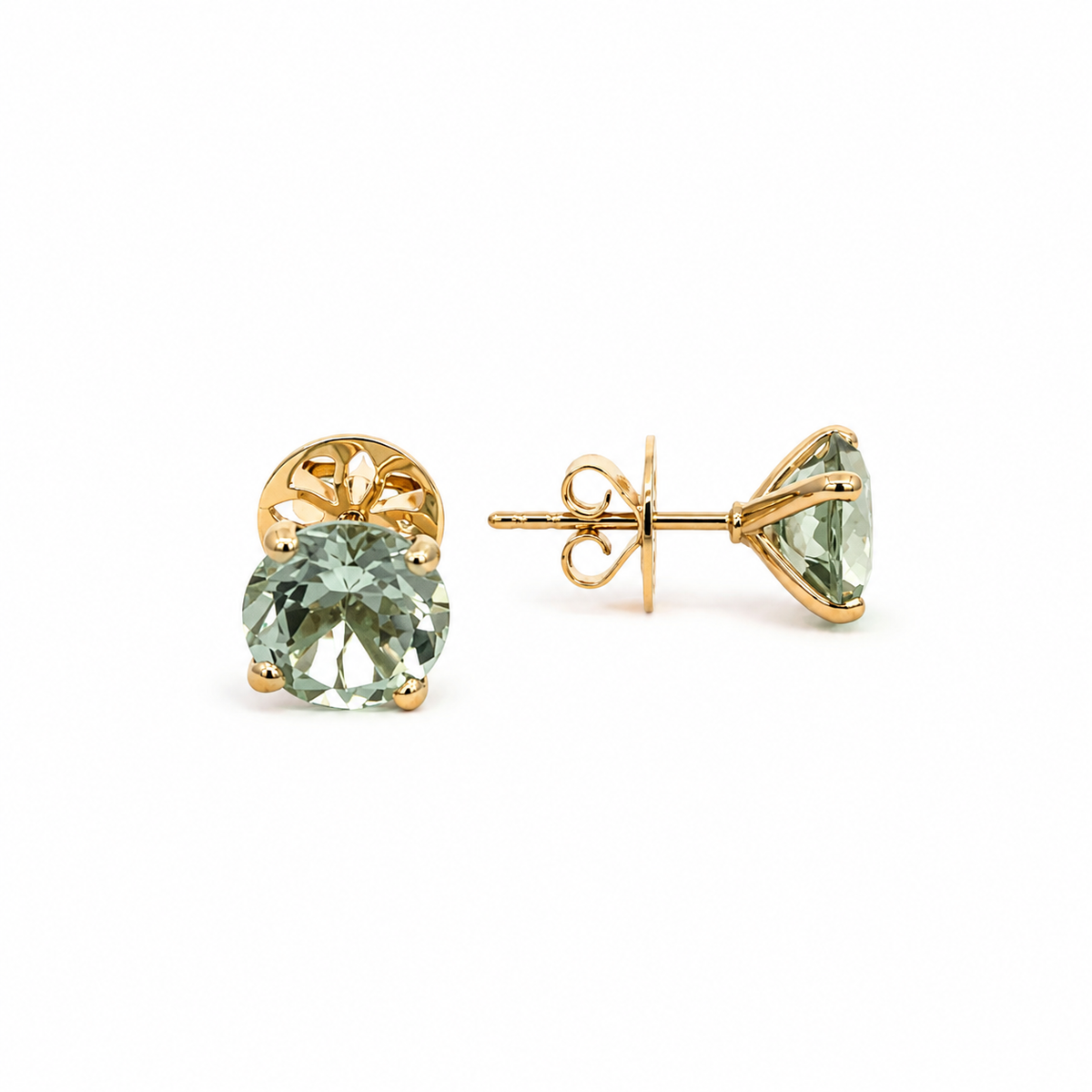 Green Amethyst Studs