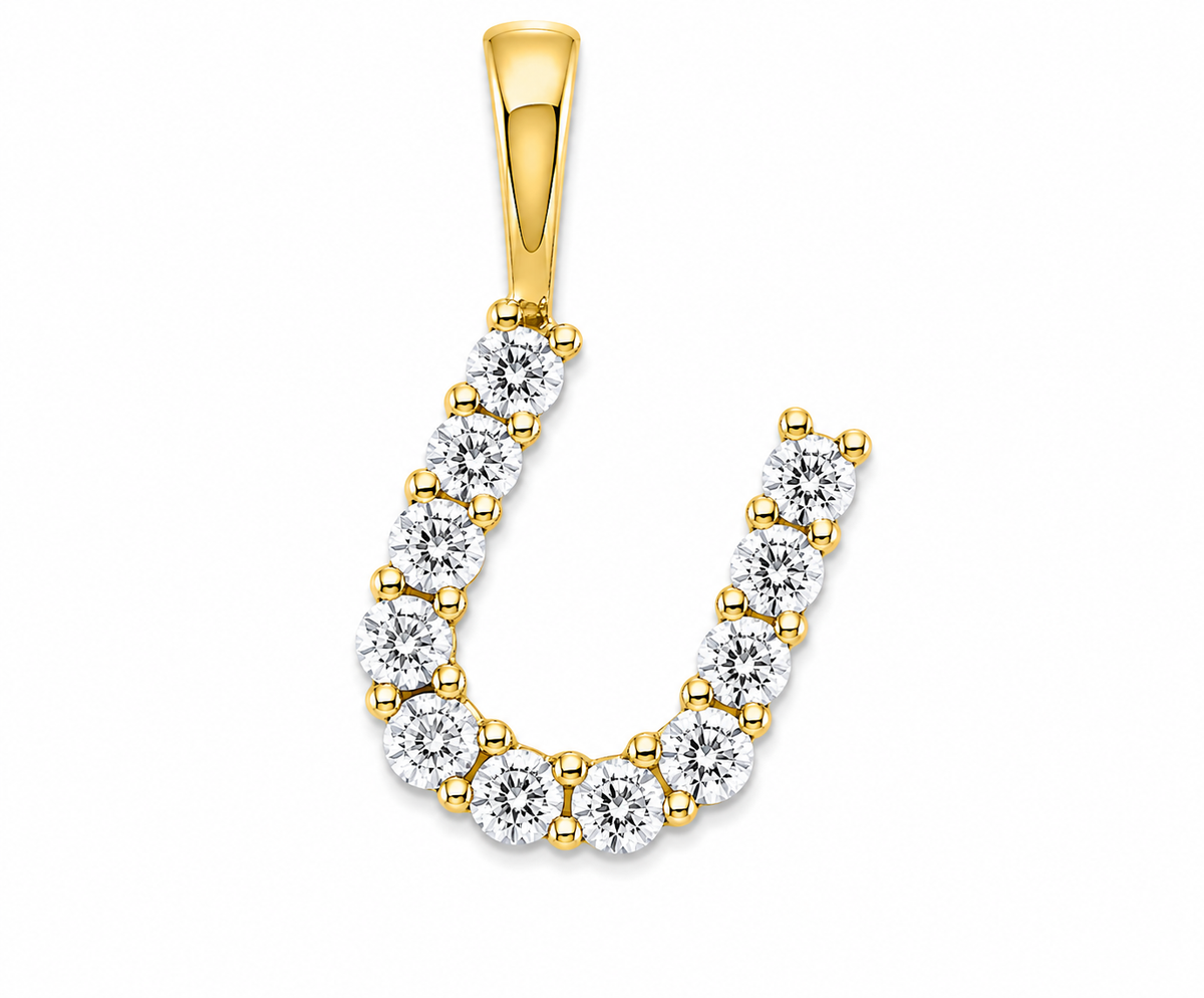 9ct Yellow Gold 0.13ct Initial Pendants