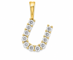 9ct Yellow Gold 0.13ct Initial Pendants