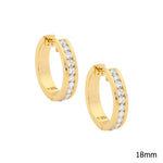 Sterling Silver Channel Set CZ Huggie Earring - E395