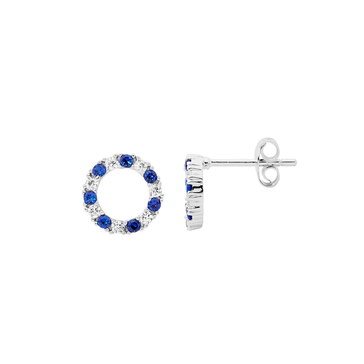 Sterling Silver CZ & Coloured Stone Earring - E565
