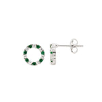 Sterling Silver CZ & Coloured Stone Earring - E565