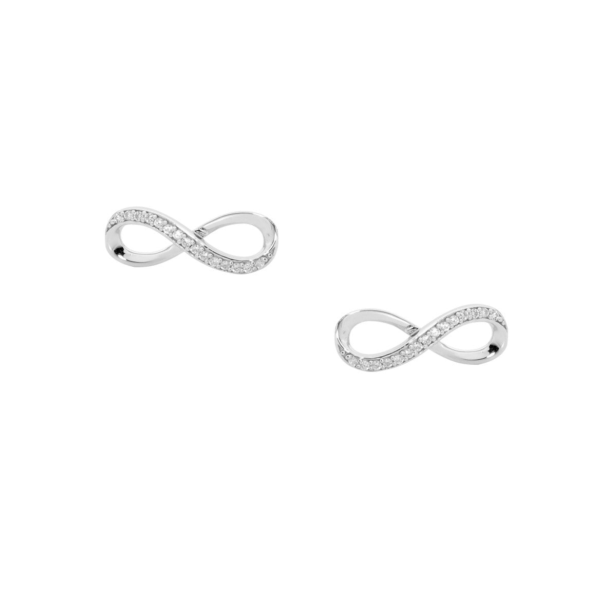 Sterling Silver CZ Infinity Earring - E380