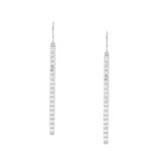 Sterling Silver CZ Elongated Earring - E445