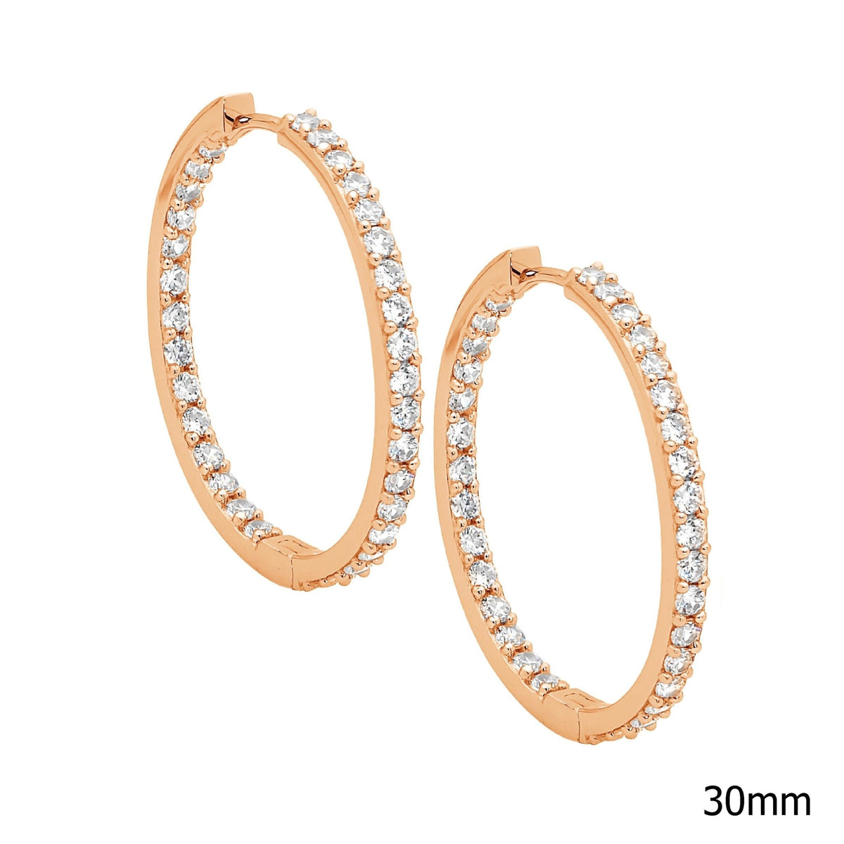 Sterling Silver Gold-Plated CZ Hoop Earring - E183