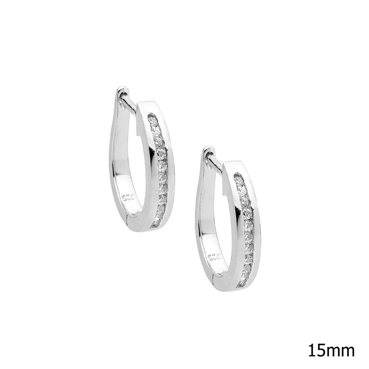 Sterling Silver Gold-Plated CZ Huggie Earring - E251