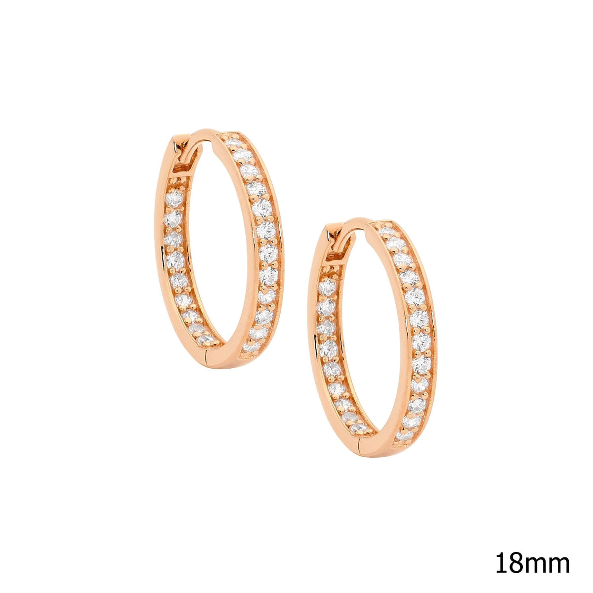 Sterling Silver Gold-plated CZ Hoop Earring - E312