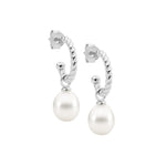 Sterling Silver Gold-Plated Twist Pearl Earring - E577