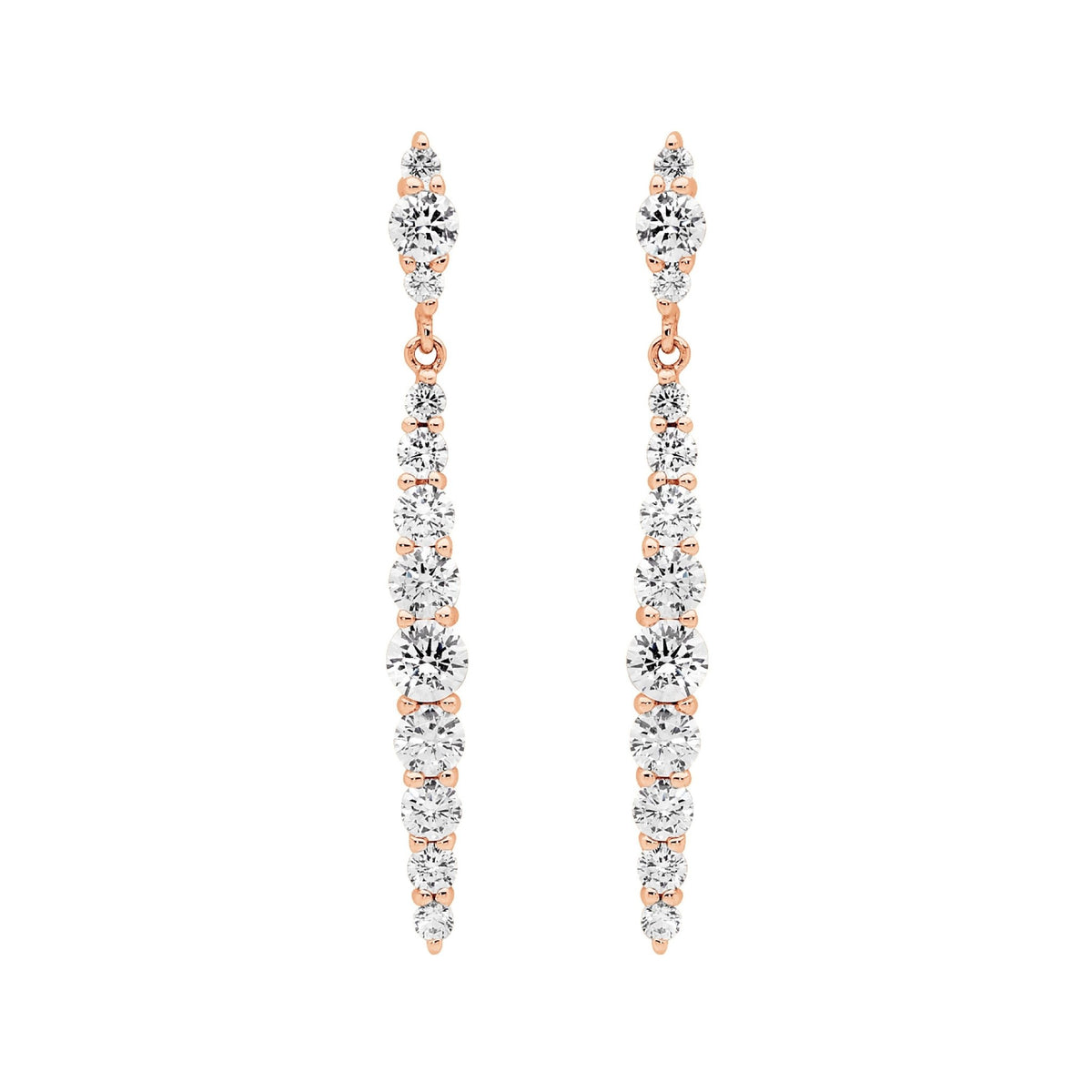 Sterling Silver Gold-Plated CZ Drop Earring - E579